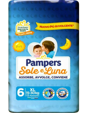 Pampers Sole E Luna Xl X13 kg.15-30 Pannolini
